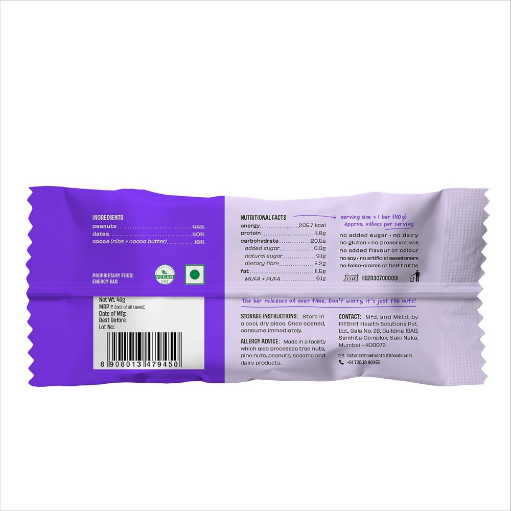 The Whole Truth Energy Bars - Peanut Choco Fudge | Grocsy