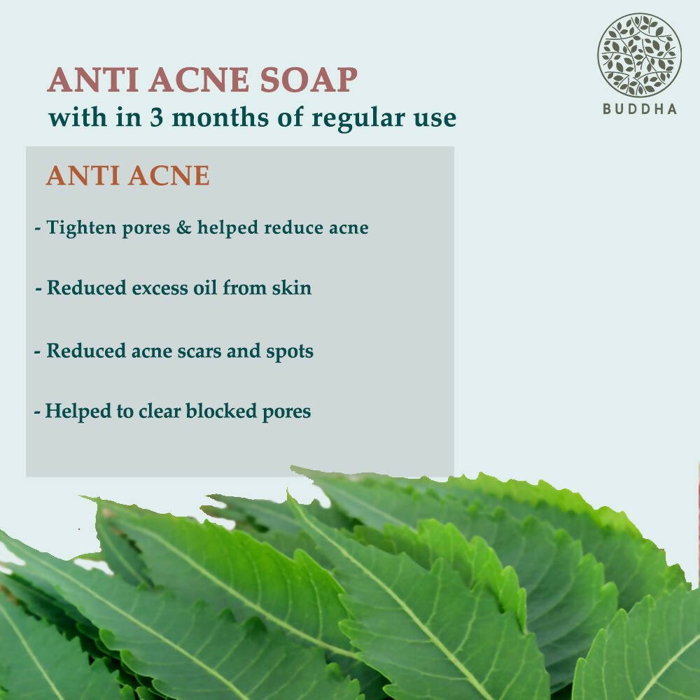 Buddha Natural Anti Acne Soap - Fights Acne Pimple, Breakouts, Blemish, Blackheads | Grocsy