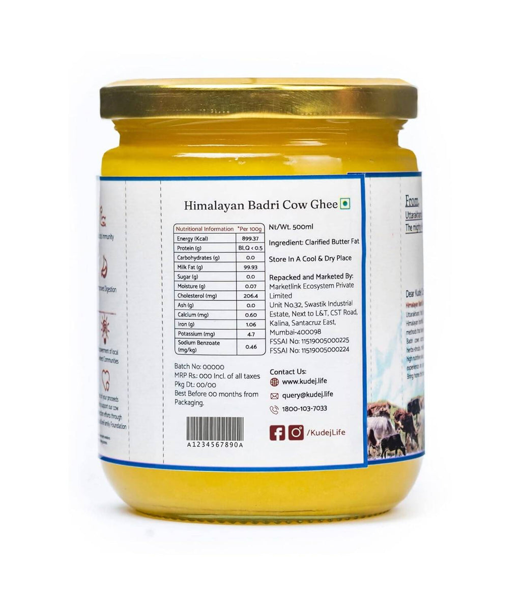 Kudej Himalayan Badri Cow A2 Ghee | Natural and Organic Ghee | Desi Cow Ghee | Grocsy