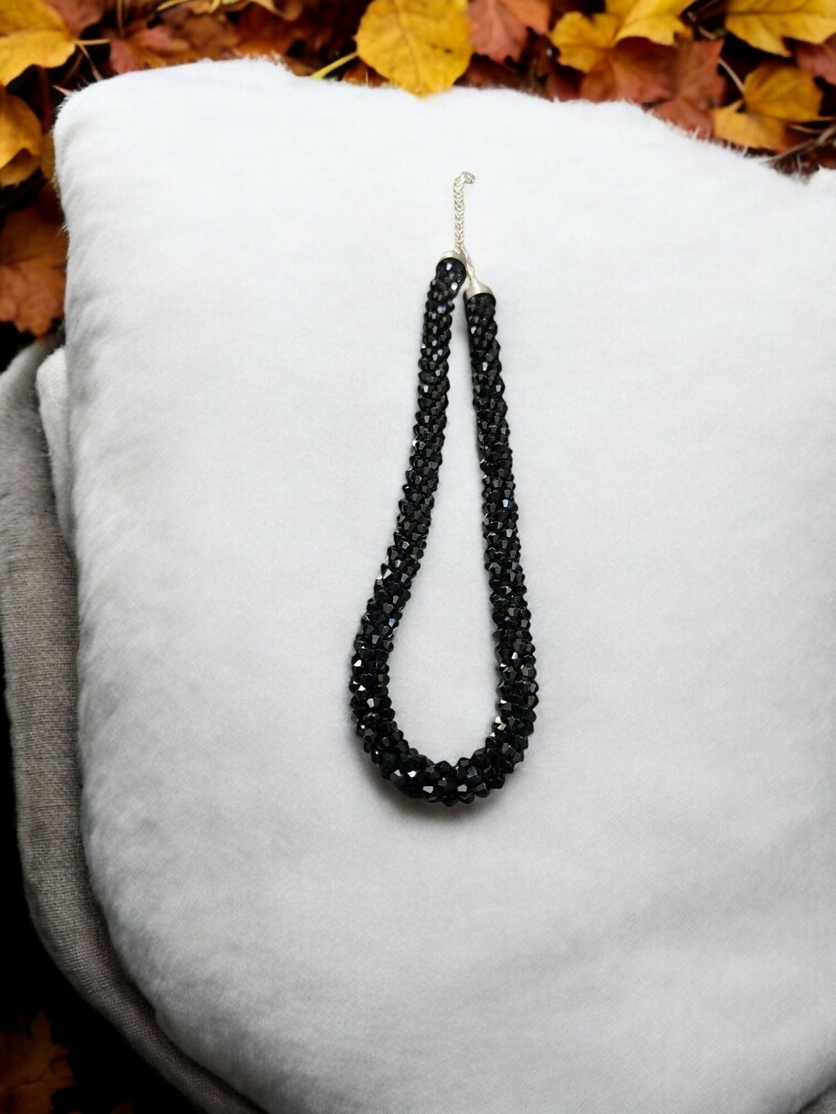 Inhanns Noor-E-Jalwa – Handmade Crystal Bead Necklace -Adjustable - Black Only Necklace | Grocsy
