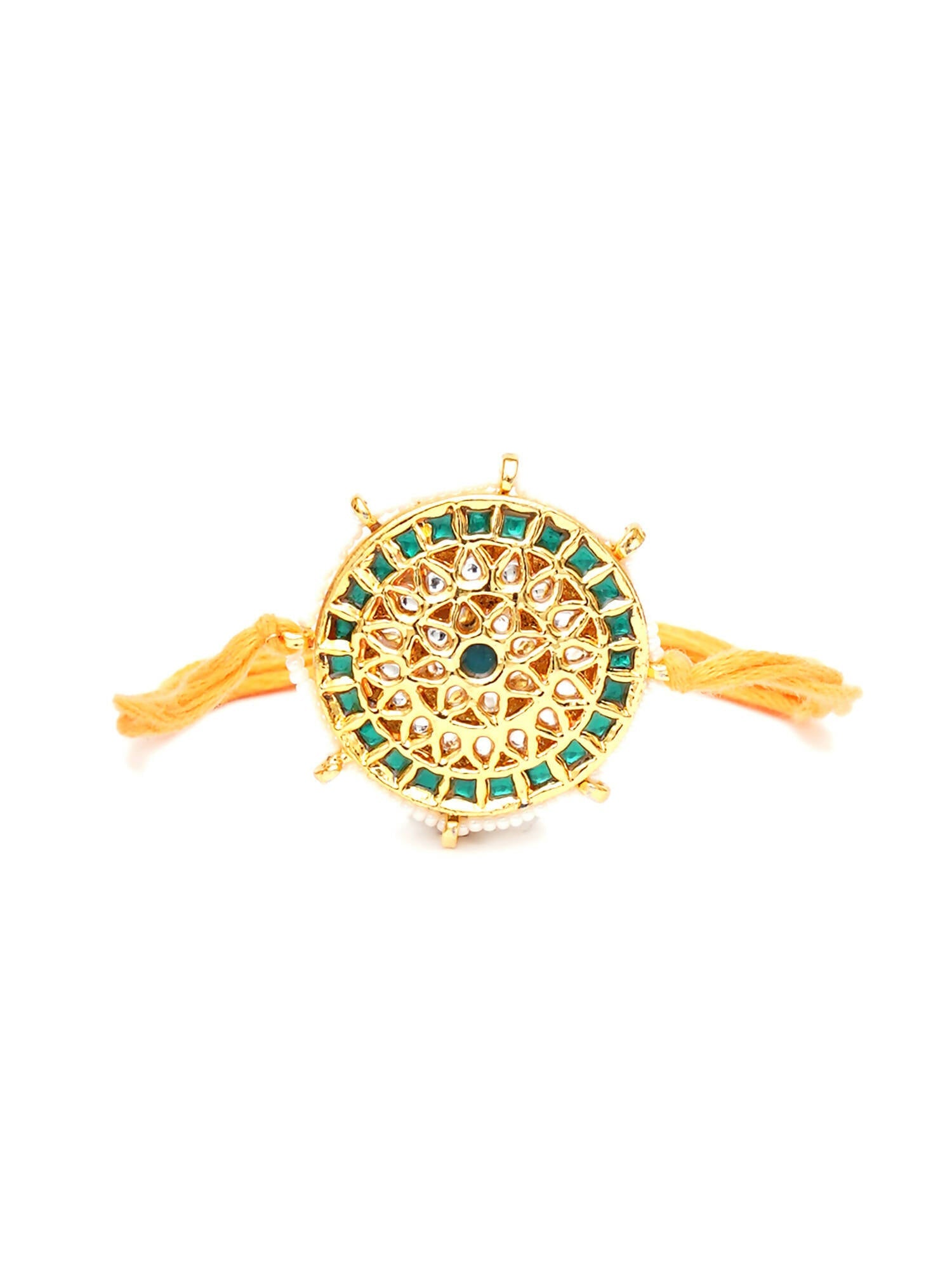 Designer kundan Rakhi - Ruby Raang | Grocsy