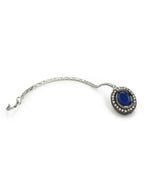 Women's Blue Silver-Toned Kundan Studded Maang Tikka - Ruby Raang | Grocsy