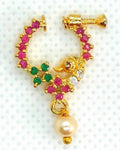 Multicolor AD Peacock Bridal Nose Ring | Grocsy