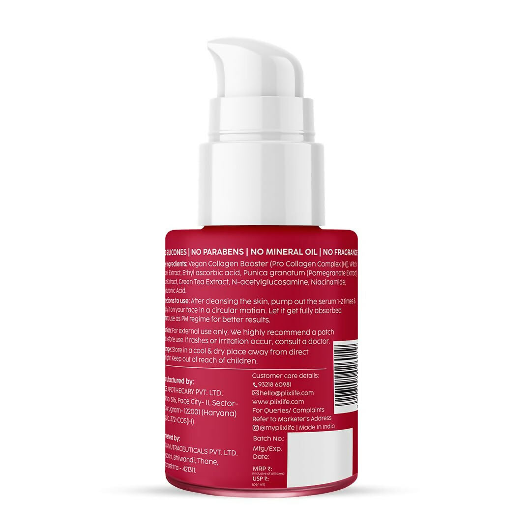 PLIX The Plant Fix Pomegranate Collagen Bounce Serum - For Reducing Fine Lines & Wrinkles | Grocsy