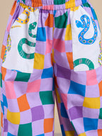 Snakes and Ladders Girls Multi Color Rotary Print Top and Pant Set from Siblings Collection | Grocsy