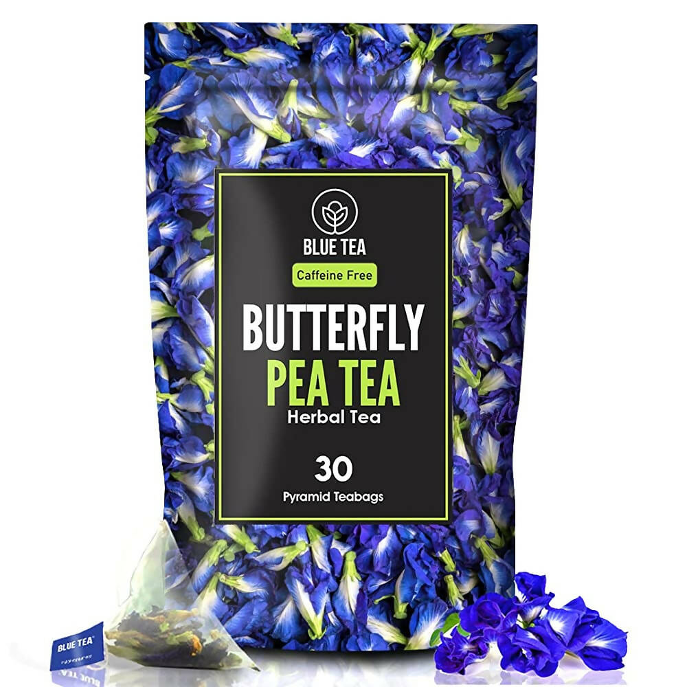 Blue Tea Butterfly Pea Herbal Tea Bags | Anti-Oxidant Rich Herbal Flower Based Caffeine Free - No Preservatives | Detox Tea Natural Premium Herbal Tea | Grocsy