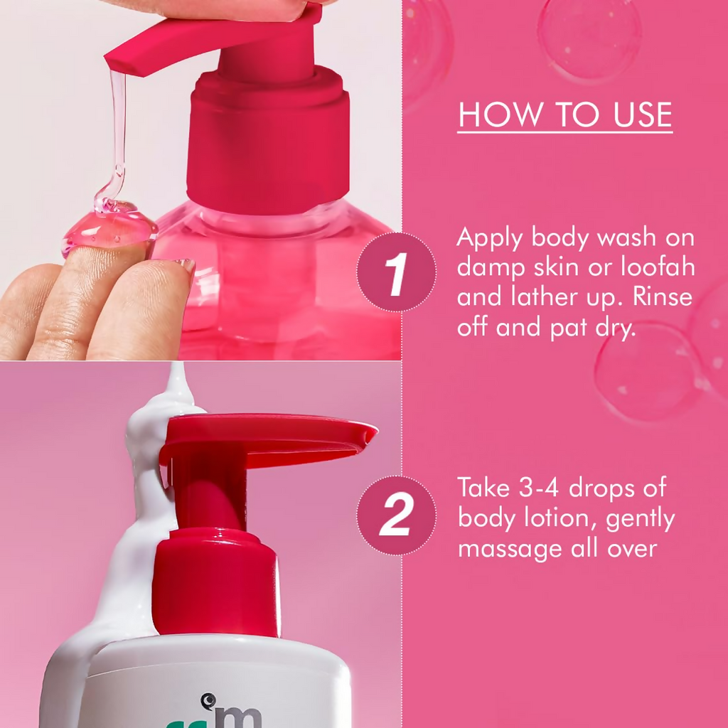 mcaffeine All Skin Brightening SPF 50 PA+++ Sunscreen Body Lotion & Wash Raspberry Combo Kit | Grocsy