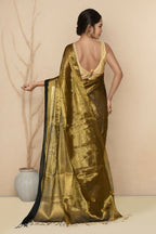 Joban Fashion Gold Black Tissue Saree | Grocsy