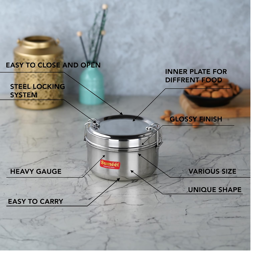 Sumeet Stainless Steel Meal Pack Lunch Box | Grocsy