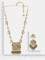 Ruby Raang Kundan Haar With Matching Earrings | Grocsy