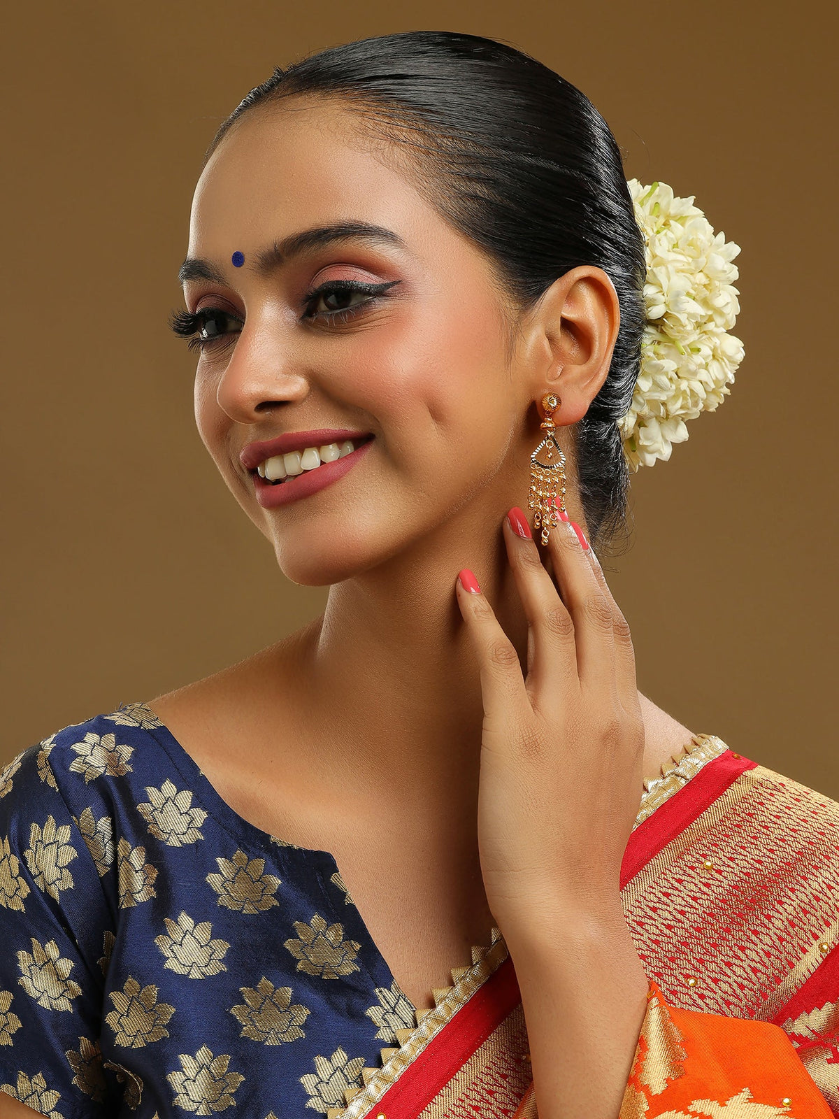 Ruby Raang Gold Dangler Earrings | Grocsy