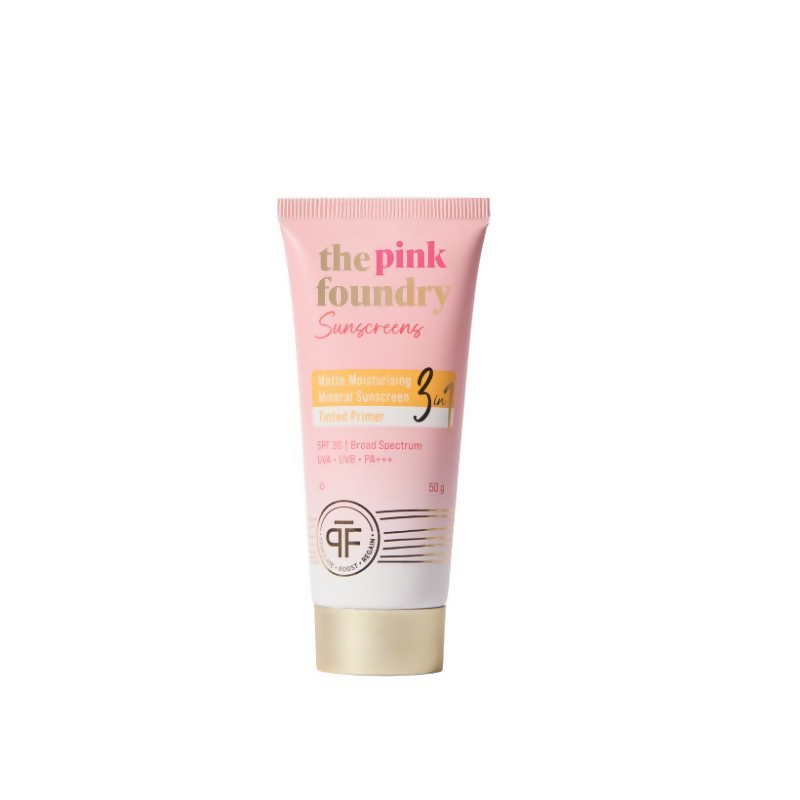 The Pink Foundry Tinted Matte Mineral Moisturising Sunscreen - SPF 30, PA+++ & UVA UVB Protection | Grocsy