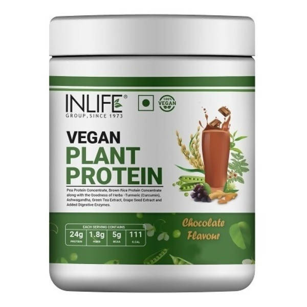 Inlife Vegan Plant Protein Powder Chocolate Flavour | Grocsy