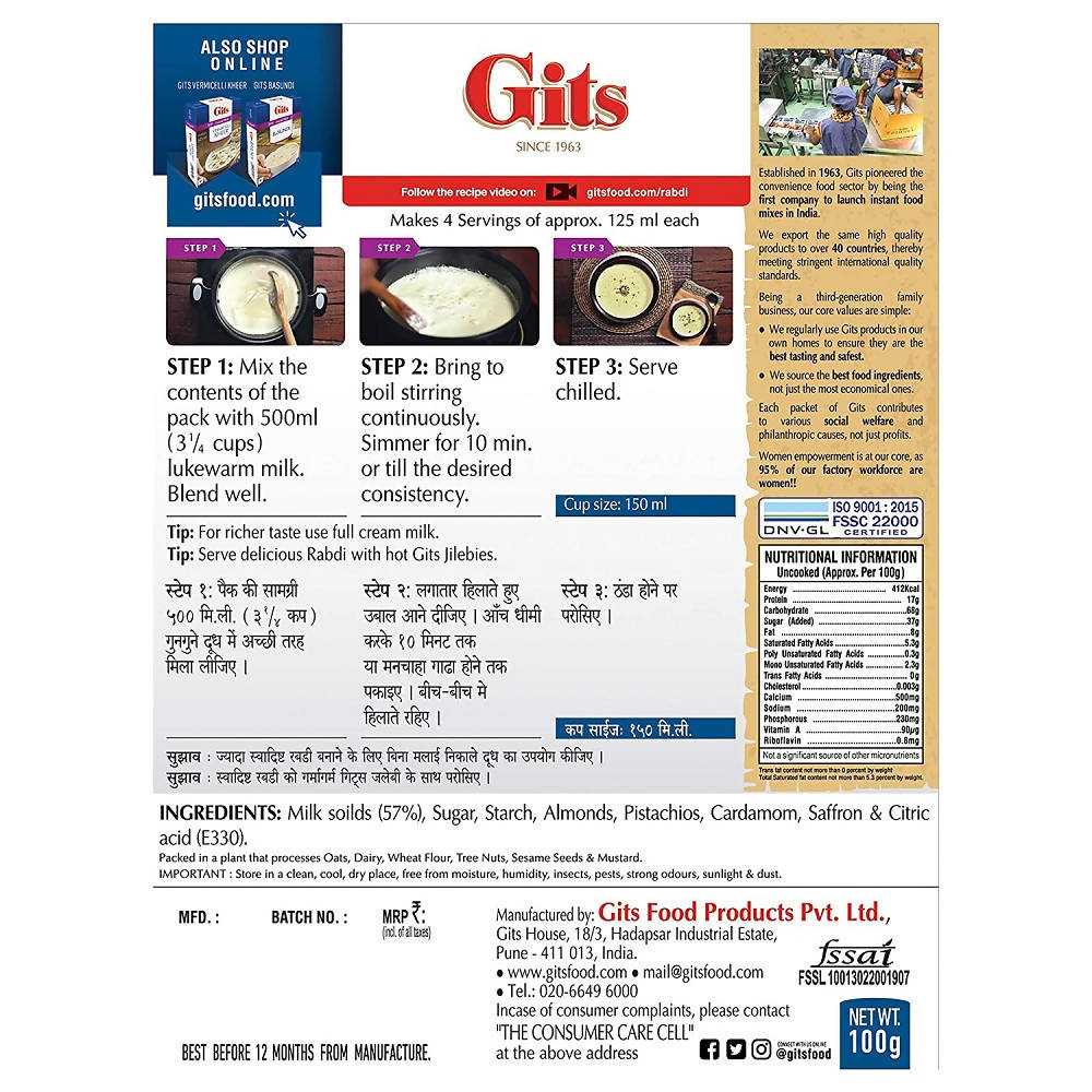 Gits Rabdi Dessert Mix | Grocsy