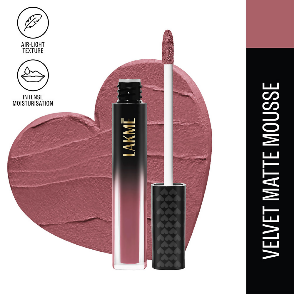 Lakme Xtraordin-Airy Velvet Matte Lip Mousse - Date Night Pink | Grocsy