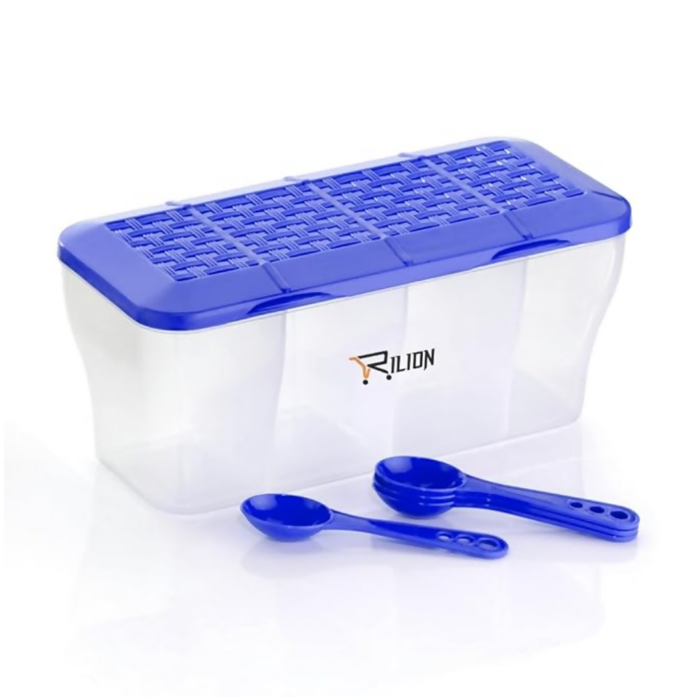 RILION Multipurpose Plastic 4 In 1 Masala Box for Kitchen | Grocsy