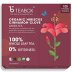Teabox Organic Hibiscus Cinnamon Clove Green Tea Bags | Grocsy