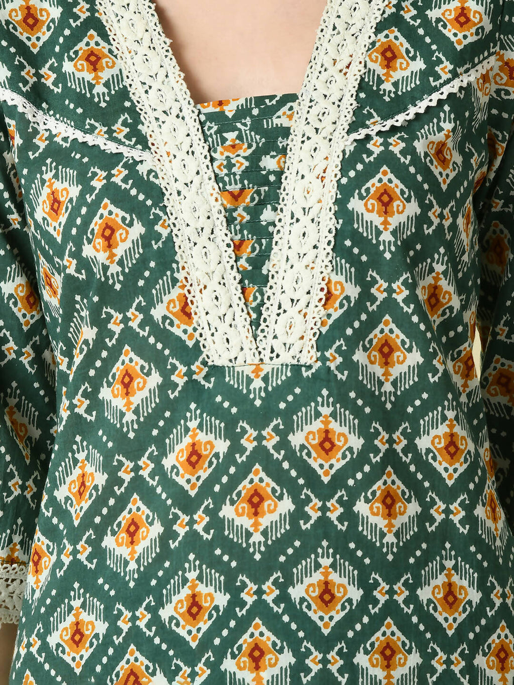 Myshka Women's Green Straight Printed Kurta | Grocsy