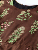 Ahalyaa Women's Traditional wear Kurta - Brown | Grocsy
