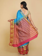 Kalamandir Floral Blue Pashmina Saree | Grocsy