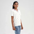 Chilins Girls Cotton Printed Collared Polo T-shirt | Grocsy