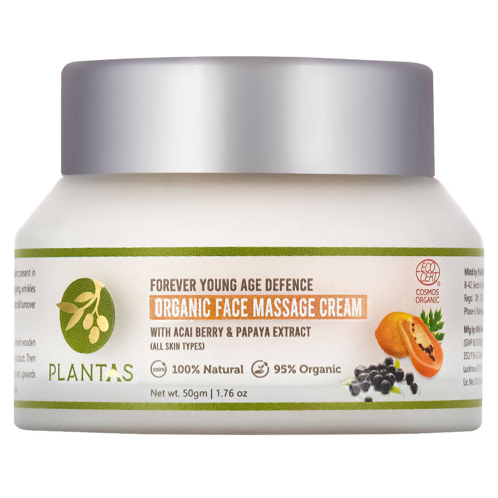Plantas Forever Young Age Defence Organic Face Massage Cream | Grocsy