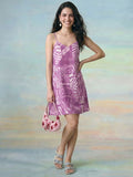 Janasya Lavender A-Line Cotton Dress | Grocsy
