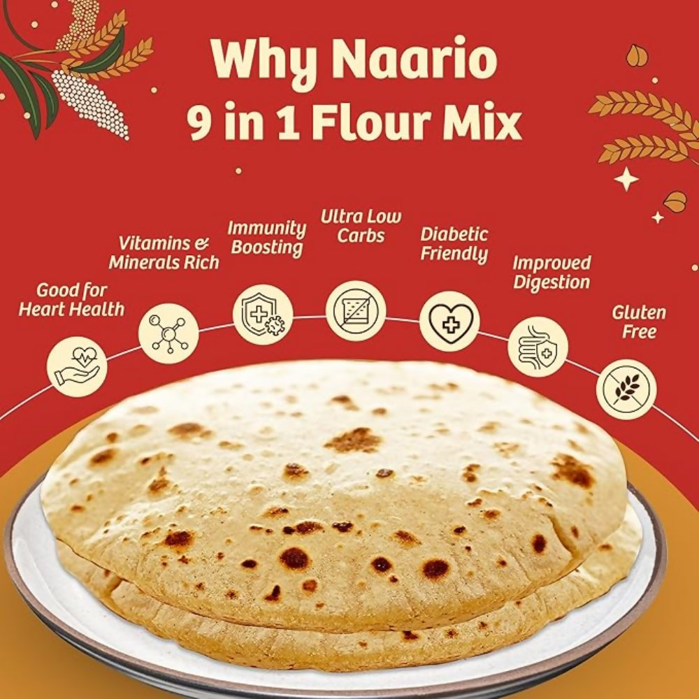 Naario 9-in1 Multigrain Atta (No Wheat) | Grocsy