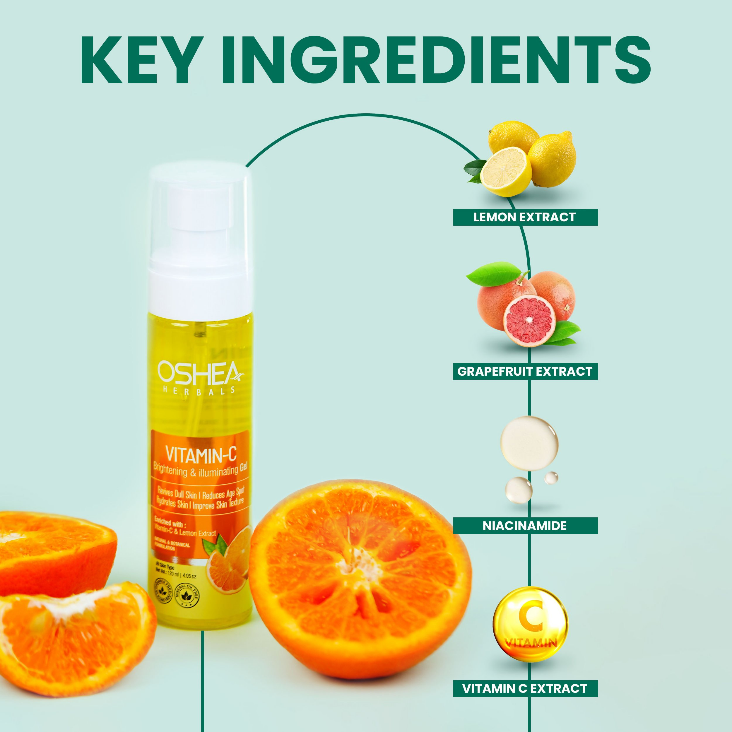 Oshea Herbals Vitamin C Brightening Face Gel | Grocsy