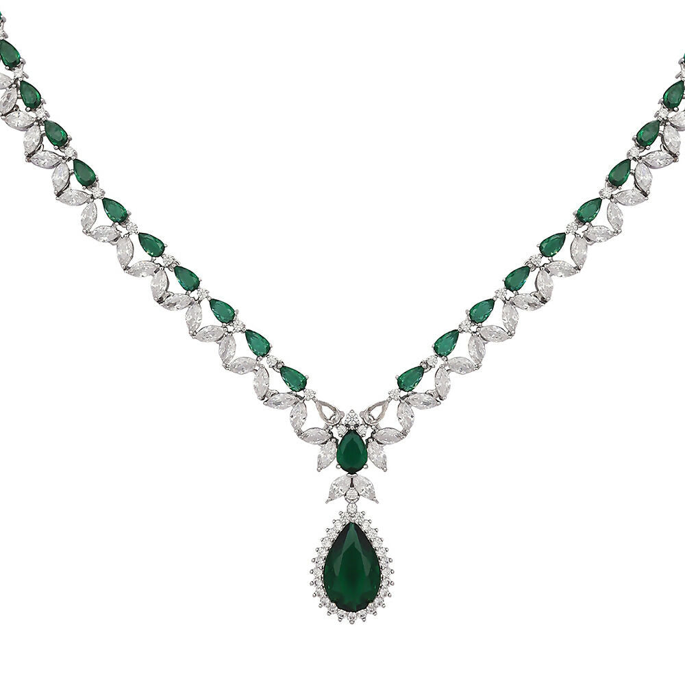 Nuyug Celestial Emerald Cubic ZIrcon Necklace Set | Grocsy