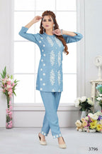 Joban Fashion Heavy Muslin Denim Color Kurta Set | Grocsy