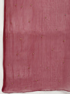 Rudra Bazaar Wine Angrakha Style Flared Anarkali Kurta with Pyjamas & Dupatta | Grocsy