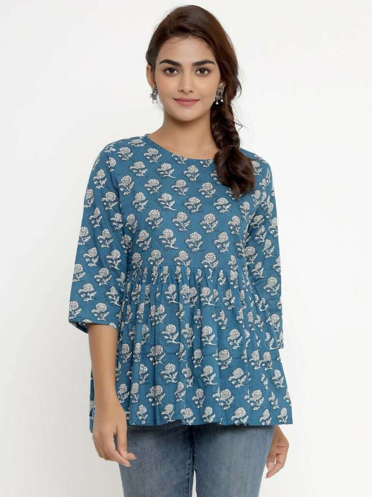 Miravan Women's Cotton Floral Print Tunics | Grocsy
