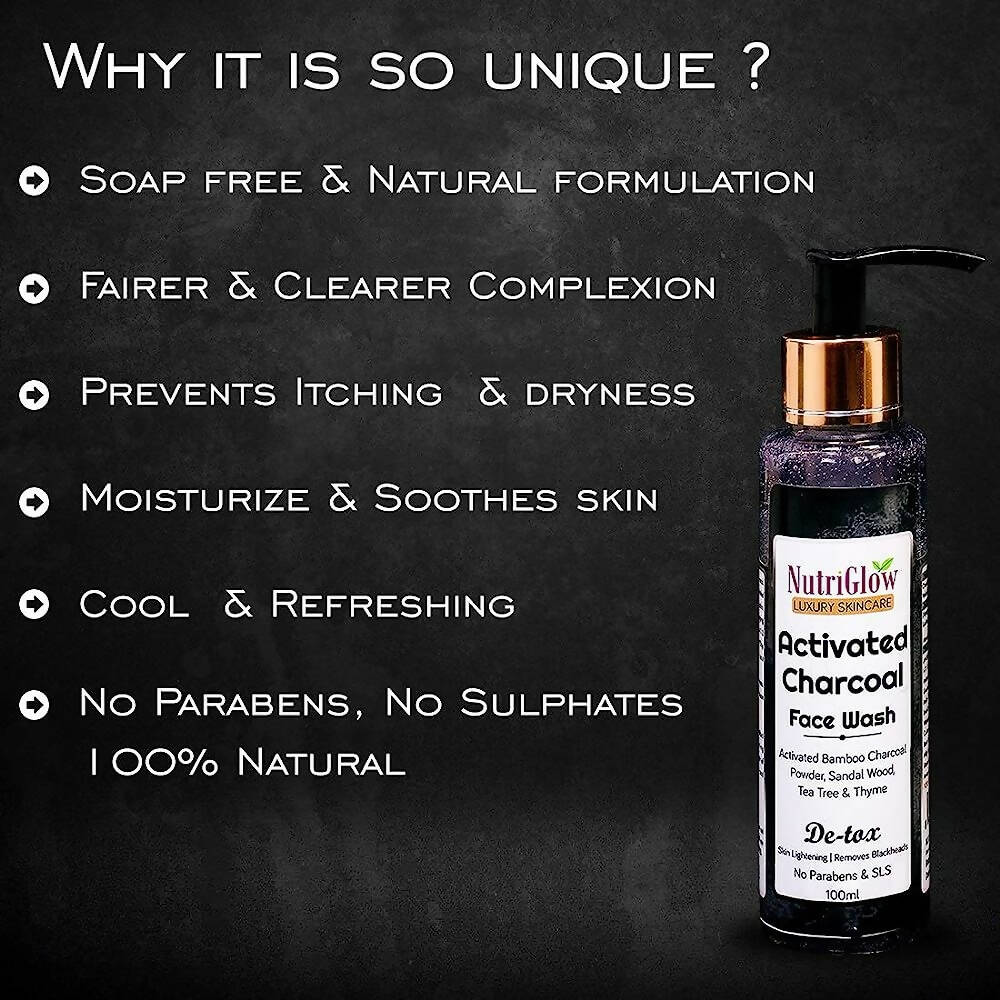 NutriGlow Activated Charcoal Face Wash | Grocsy