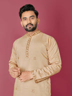 Golden Kurta Pyjama Set for Men by Infinity Export | Grocsy