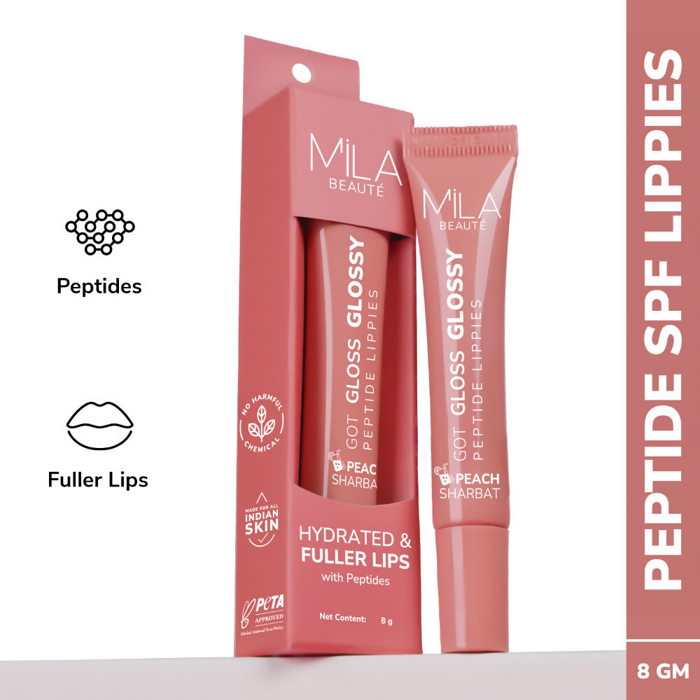 Mila Beaute Got Gloss Peptide Lippies - Peach Sharbat | Grocsy