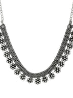 NVR Women Silver-Plated Oxidised Necklace | Grocsy