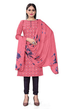 Pink Slab cotton Printed Unstitched Dress Material - Tanvi | Grocsy