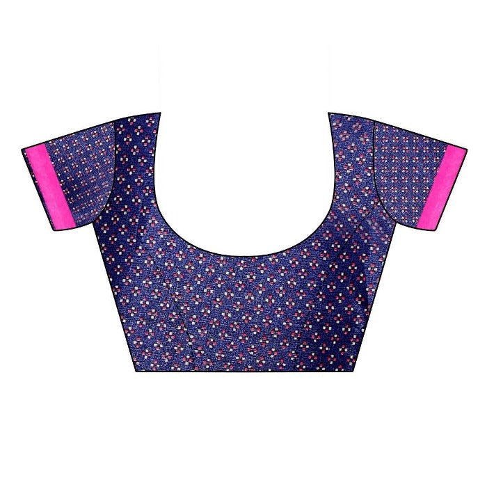Vamika Navy Mirror Work With Jhalar Khadi Silk Saree (AASHI NAVY) | Grocsy