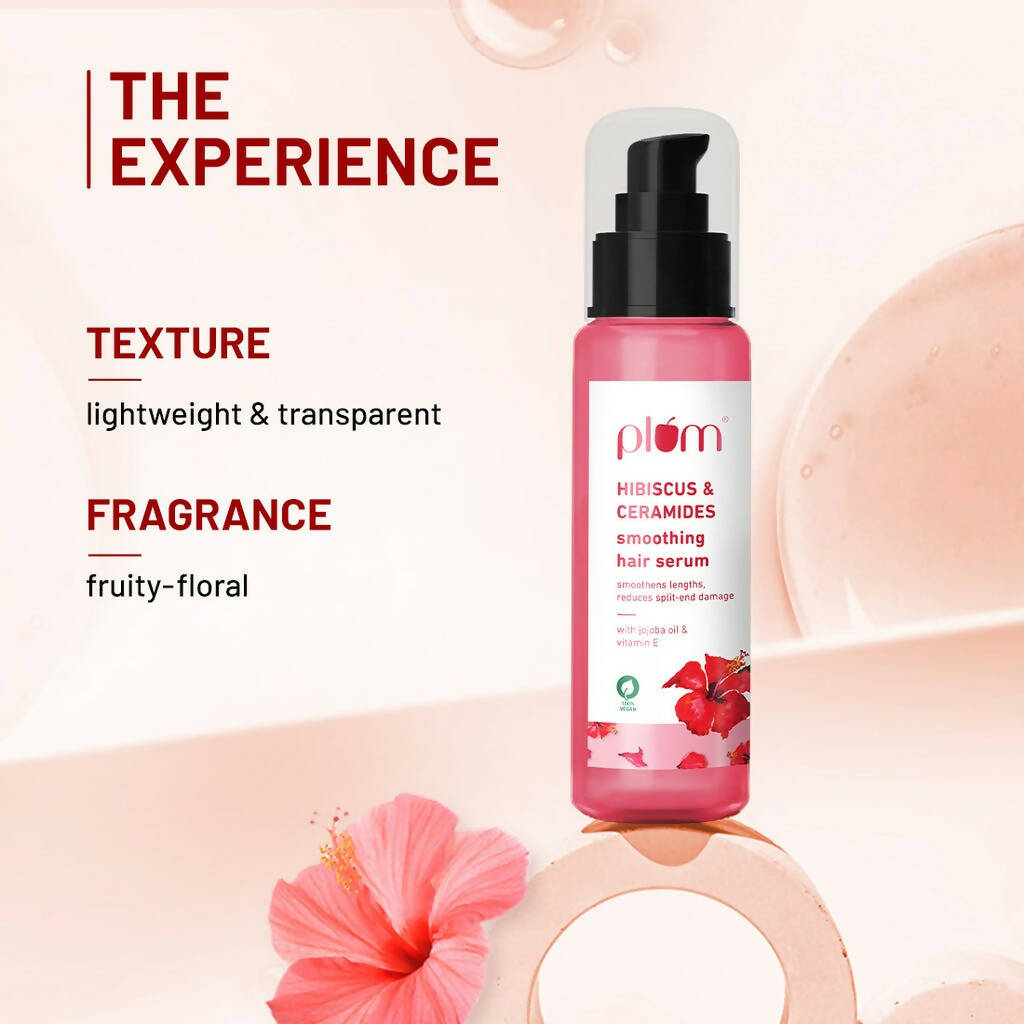 Plum Hibiscus & Ceramides Smoothing Hair Serum | Grocsy