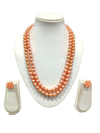 Inhanns Everyday Workwear Pearl Set (Double Layered Pearls) - Orange | Grocsy