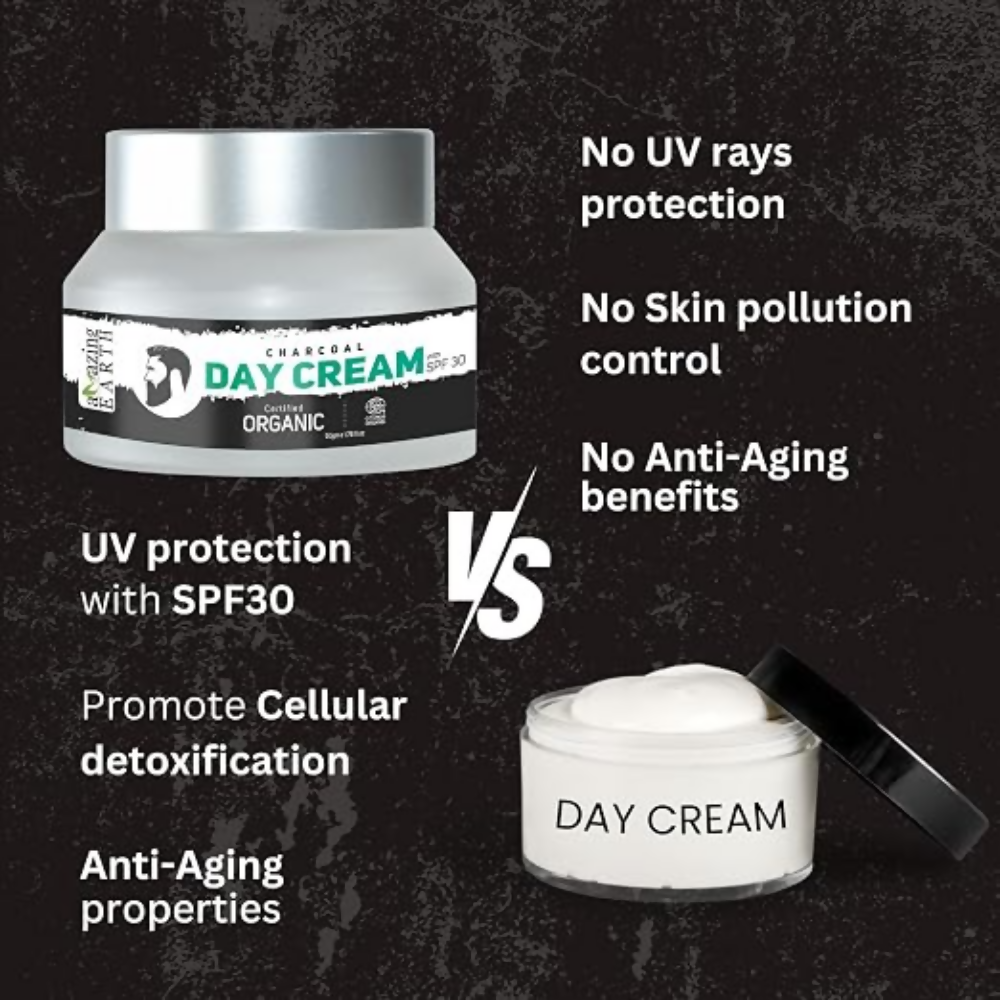 Amazing Earth Certified Organic Charcoal Day Cream | Grocsy