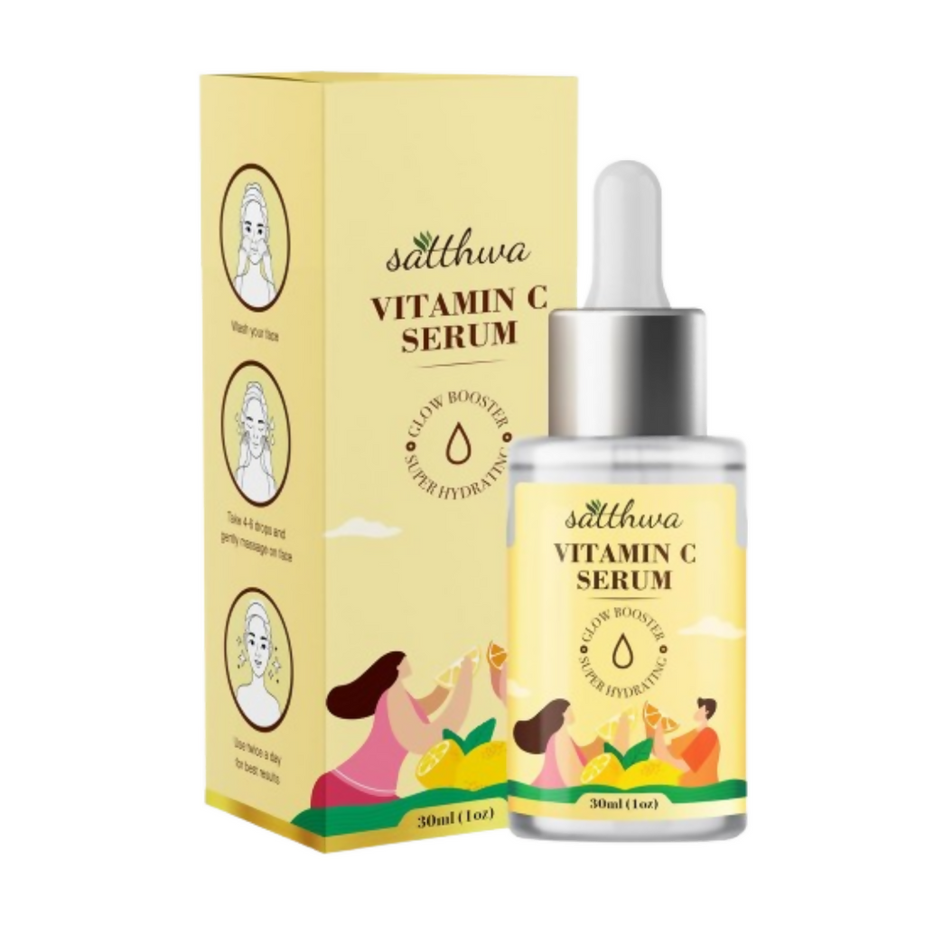 Satthwa Vitamin C Face Serum With Niacinamide & Hyaluronic Acid For Glowing Skin | Grocsy