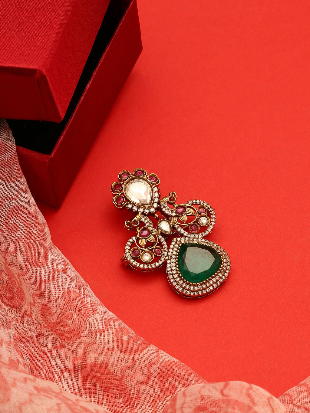 Ruby Raang Green Mosaic Brooch | Grocsy