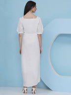 Joban Fashion White Drape Dress | Grocsy