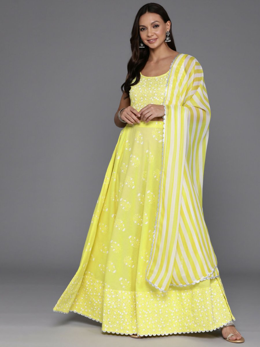 Ahalyaa women's wear Traditional wear lehenga choli - Yellow | Grocsy