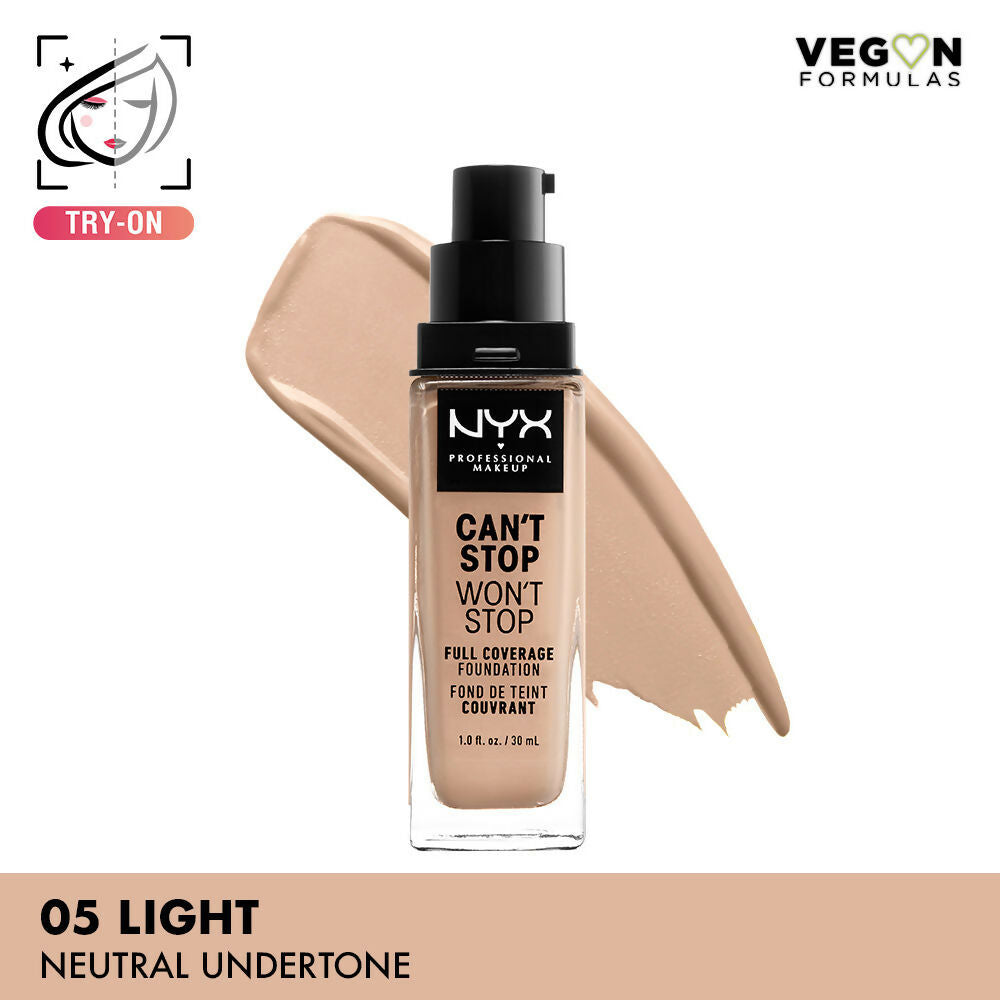 NYX Professional Makeup Can't Stop Won't Stop Full Coverage Foundation - Light | Grocsy