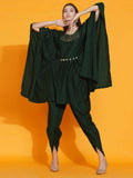Women Republic Green Kaftan With Hand Embellishment And Dhoti Salwaar | Grocsy
