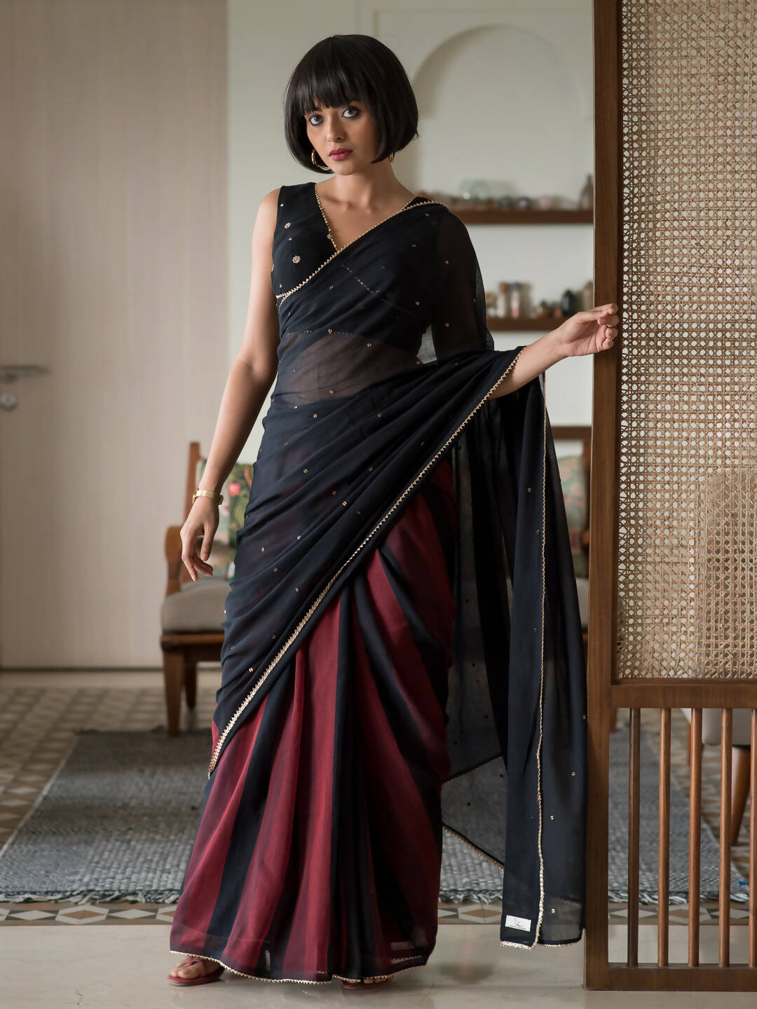 Suta Multi Color Woven Design Pure Cotton Saree | Grocsy