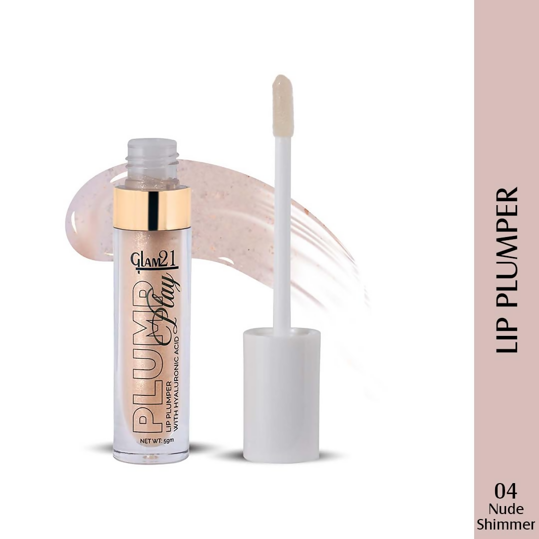 Glam21 Lip Plump Play Lip Plumper With Hyaluronic Acid - 04 Nude Shimmer | Grocsy